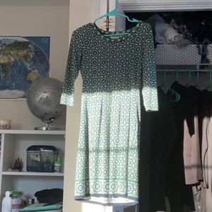 NWOT New TJMaxx Dress XS Green and Blue Patterned
